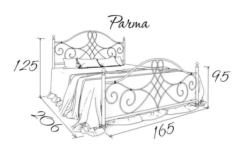 Фабрика Металл-Дизайн Кровать двухспальная Parma (Парма)