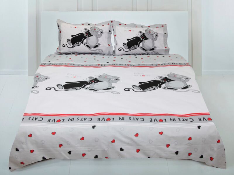 ТЭП Комплект постельного белья двухспальный (коты 821)