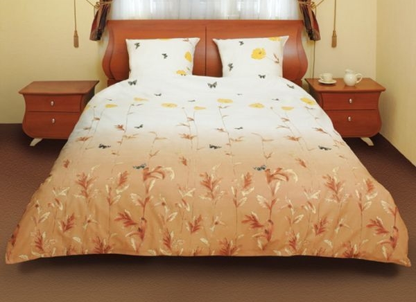 Балакком Комплект постельного белья Premium collection двухспальный (маки коричневые с бабочками P.C. 534)