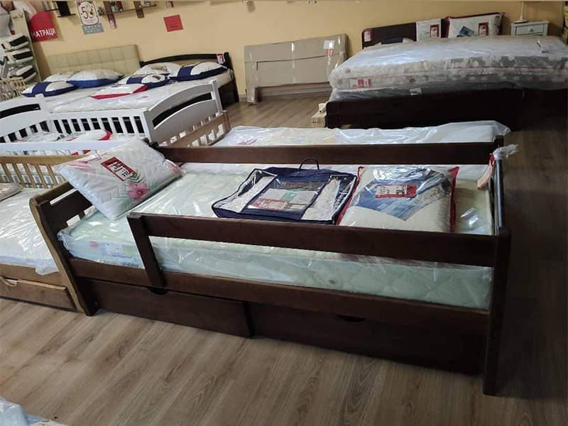 Кровать Школьник 90*200 + беспружинный матрас Slim Roll