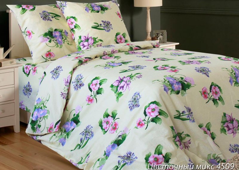 ТМ TAG Комплект постельного белья двухспальный Цветочный Микс