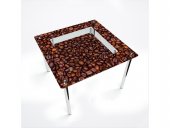 Стол обеденный квадратный с полкой Coffee aroma