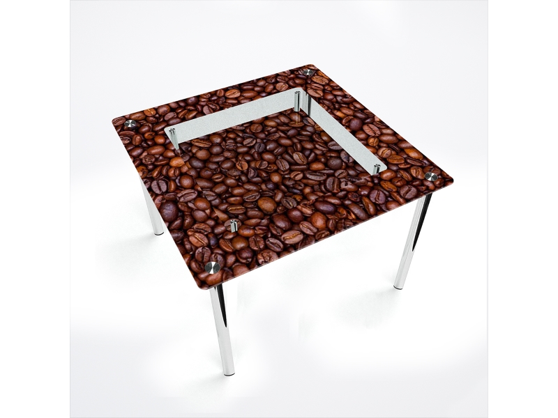 Компания БЦ-стол Стол обеденный квадратный с полкой Coffee aroma