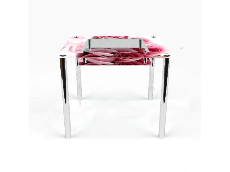 Компания БЦ-стол Стол обеденный квадратный с полкой Pink Roses