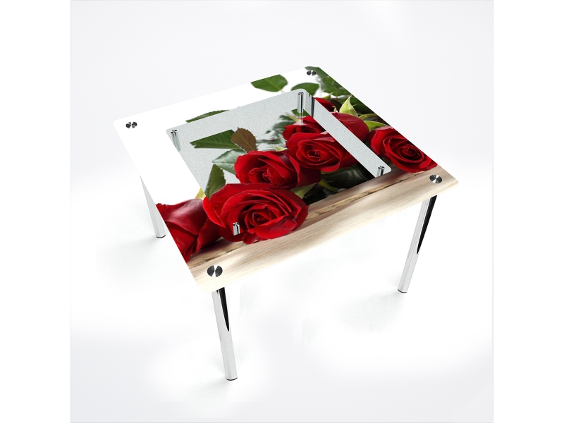 Компания БЦ-стол Стол обеденный квадратный с полкой Red Roses