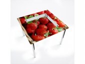 Стол обеденный квадратный с полкой Strawberry