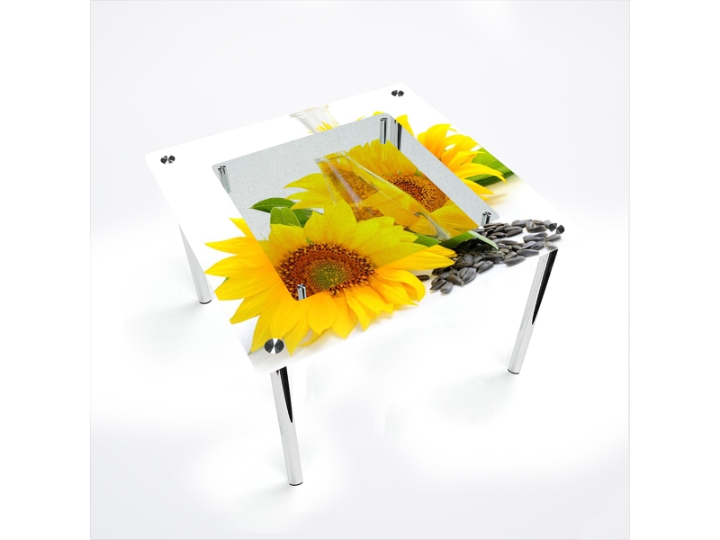 Компания БЦ-стол Стол обеденный квадратный с полкой Sunflower