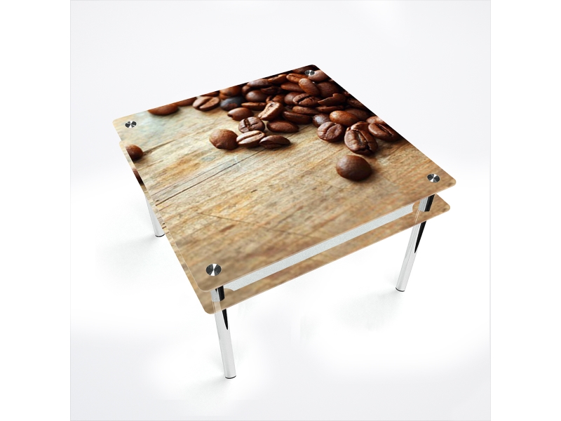 Компания БЦ-стол Стол обеденный квадратный с проходящей полкой Coffee