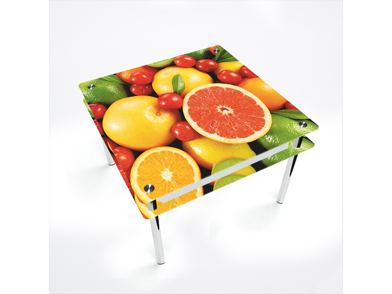 Компания БЦ-стол Стол обеденный квадратный с проходящей полкой Fruit