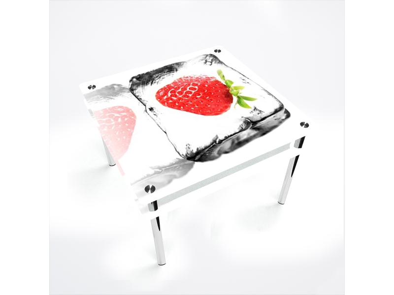 Компания БЦ-стол Стол обеденный квадратный с проходящей полкой Ice berry
