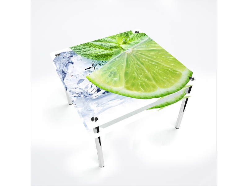 Компания БЦ-стол Стол обеденный квадратный с проходящей полкой Ice lime