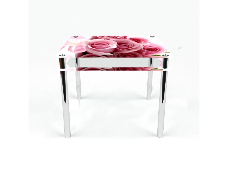 Компания БЦ-стол Стол обеденный квадратный с проходящей полкой Pink Roses