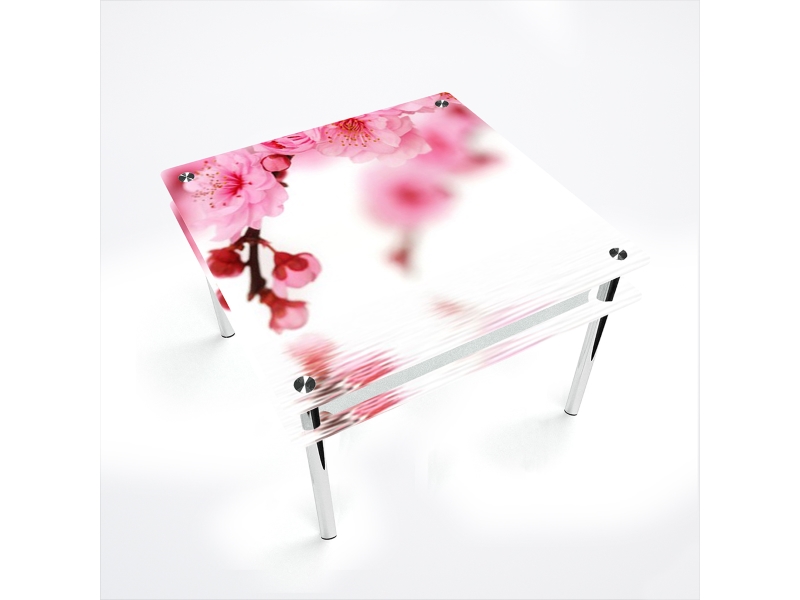 Компания БЦ-стол Стол обеденный квадратный с проходящей полкой Sakura