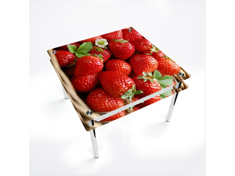 Компания БЦ-стол Стол обеденный квадратный с проходящей полкой Strawberry
