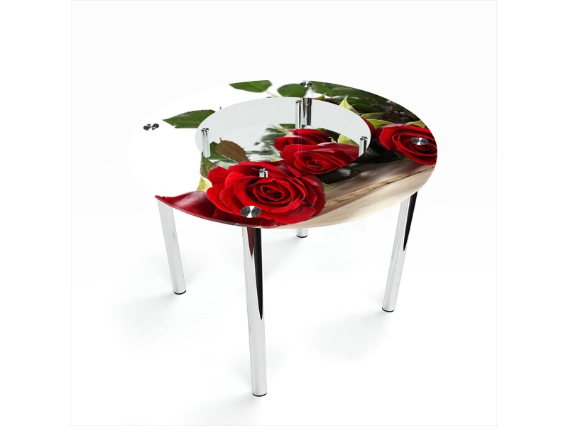 Компания БЦ-стол Стол обеденный круглый с полкой Red Roses