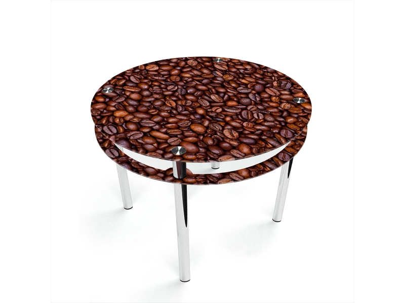 Компания БЦ-стол Стол обеденный круглый с проходящей полкой Coffee aroma