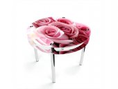 Стол обеденный круглый с проходящей полкой Pink Roses
