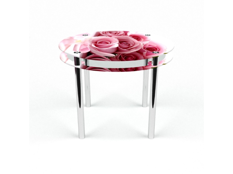 Компания БЦ-стол Стол обеденный круглый с проходящей полкой Pink Roses