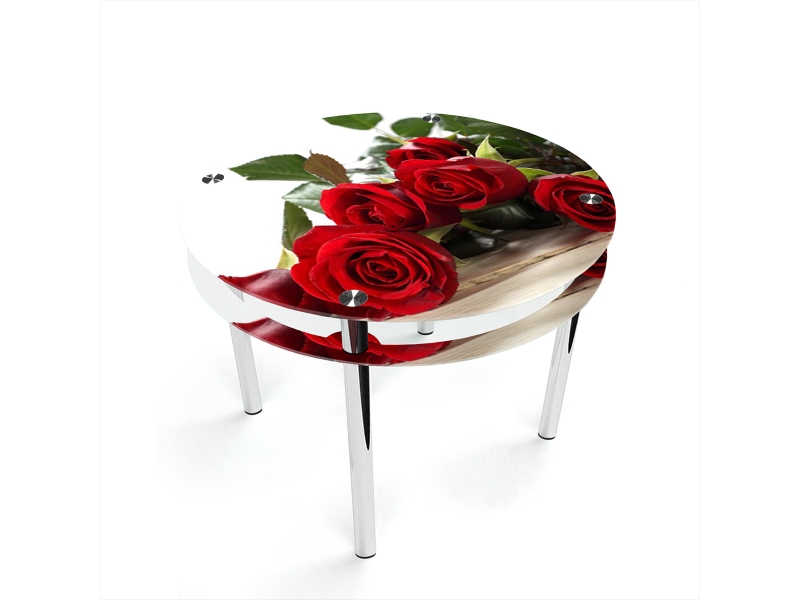 Компания БЦ-стол Стол обеденный круглый с проходящей полкой Red Roses