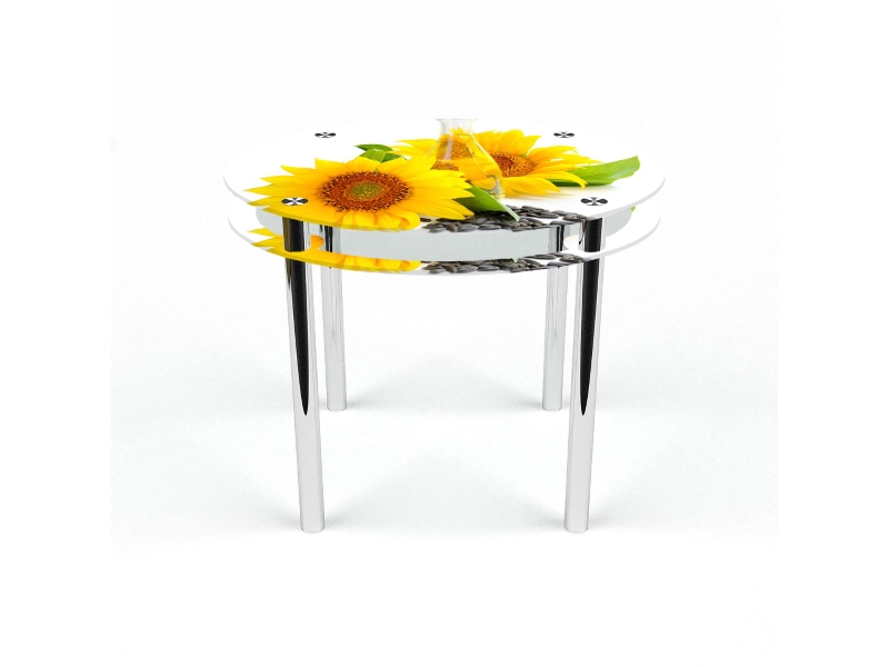 Компания БЦ-стол Стол обеденный круглый с проходящей полкой Sunflower