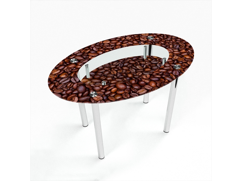 Компания БЦ-стол Стол обеденный овальный с полкой Coffee aroma