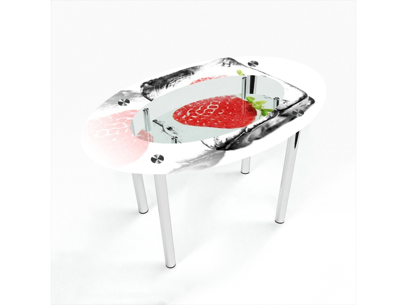 Компания БЦ-стол Стол обеденный овальный с полкой Ice berry