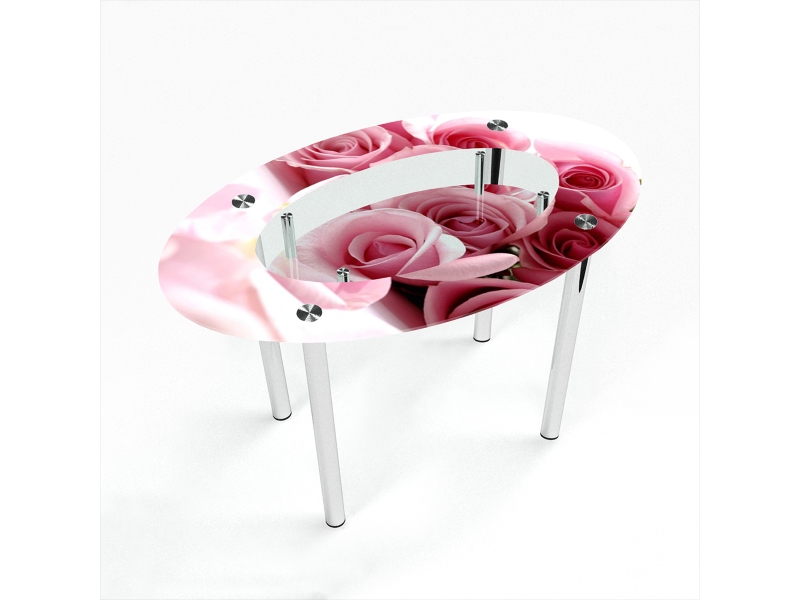 Компания БЦ-стол Стол обеденный овальный с полкой Pink Roses