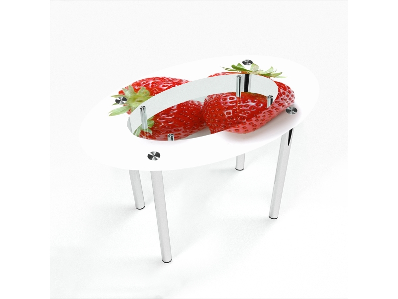 Компания БЦ-стол Стол обеденный овальный с полкой Red berry