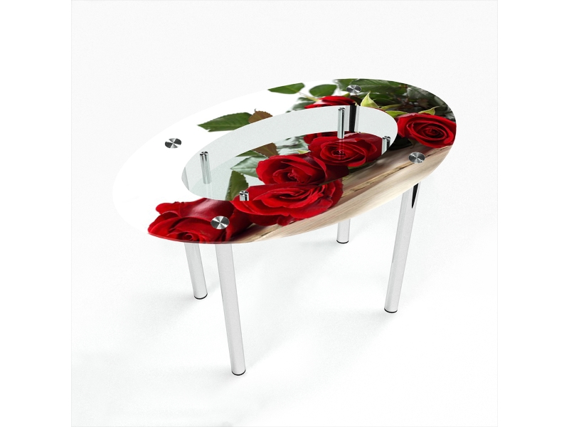 Компания БЦ-стол Стол обеденный овальный с полкой Red Roses