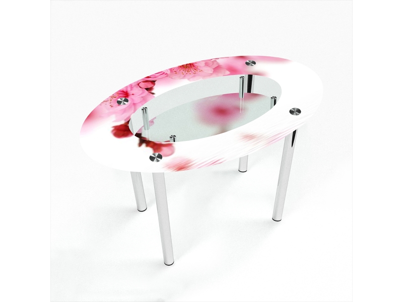 Компания БЦ-стол Стол обеденный овальный с полкой Sakura
