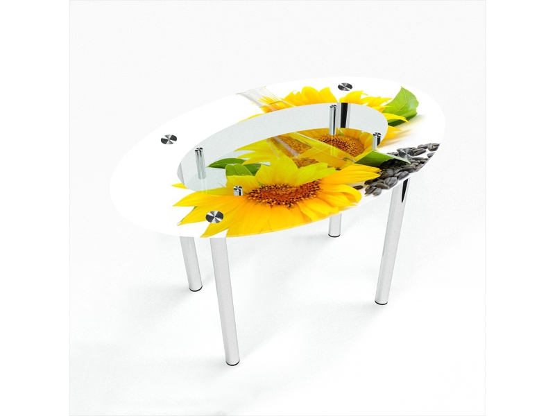 Компания БЦ-стол Стол обеденный овальный с полкой Sunflower