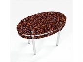 Стол обеденный овальный с проходящей полкой Coffee aroma