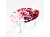 Стол обеденный овальный с проходящей полкой Pink Roses