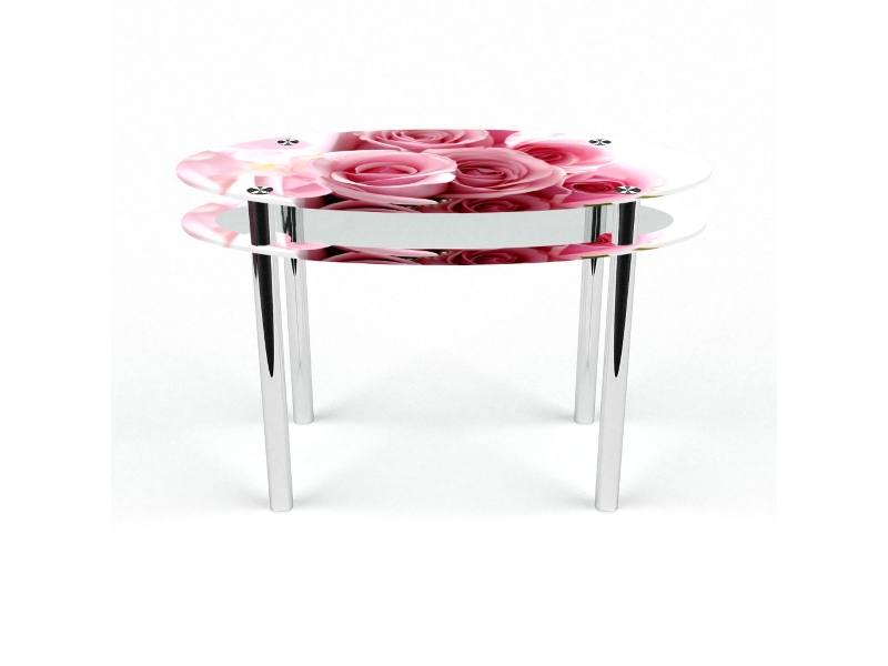 Компания БЦ-стол Стол обеденный овальный с проходящей полкой Pink Roses