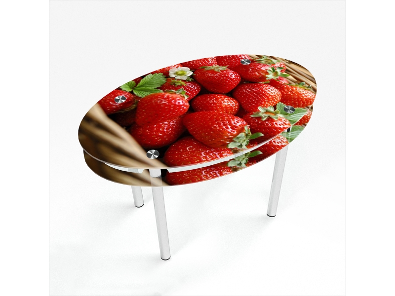 Компания БЦ-стол Стол обеденный овальный с проходящей полкой Strawberry