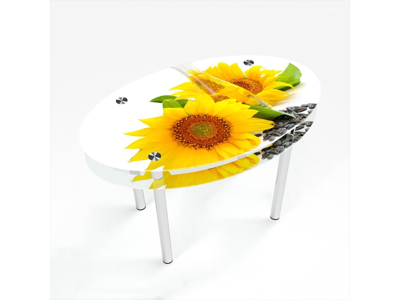 Компания БЦ-стол Стол обеденный овальный с проходящей полкой Sunflower