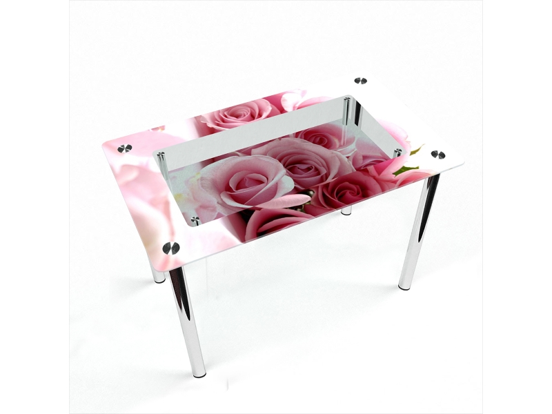 Компания БЦ-стол Стол обеденный прямоугольный с полкой Pink Roses