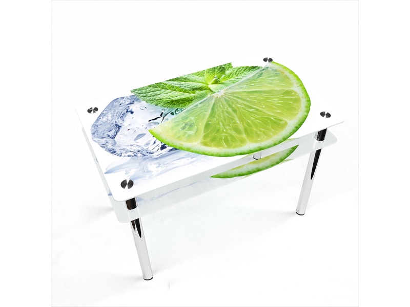 Компания БЦ-стол Стол обеденный прямоугольный с проходящей полкой Ice lime