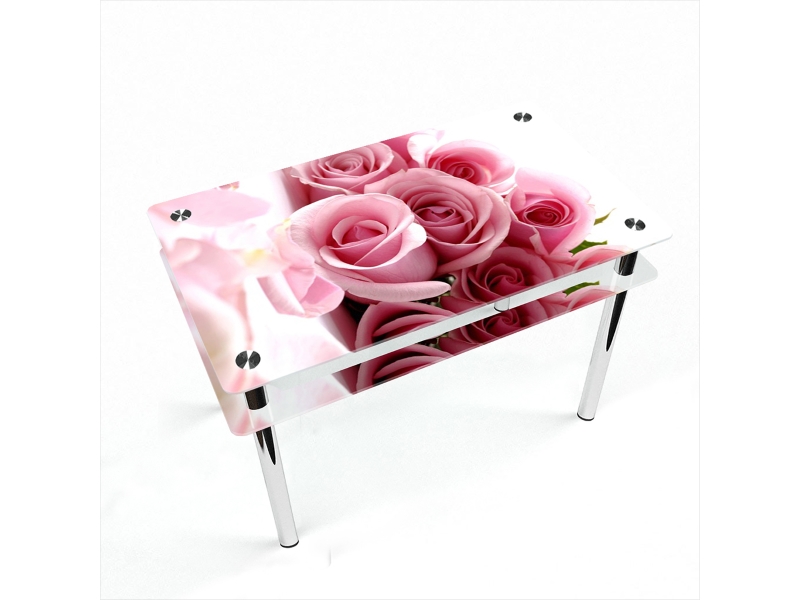 Компания БЦ-стол Стол обеденный прямоугольный с проходящей полкой Pink Roses
