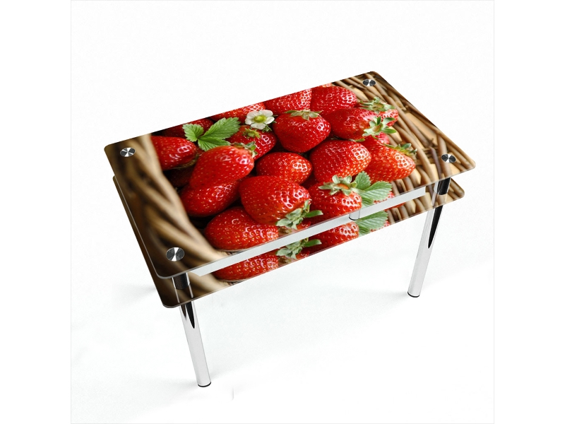 Компания БЦ-стол Стол обеденный прямоугольный с проходящей полкой Strawberry
