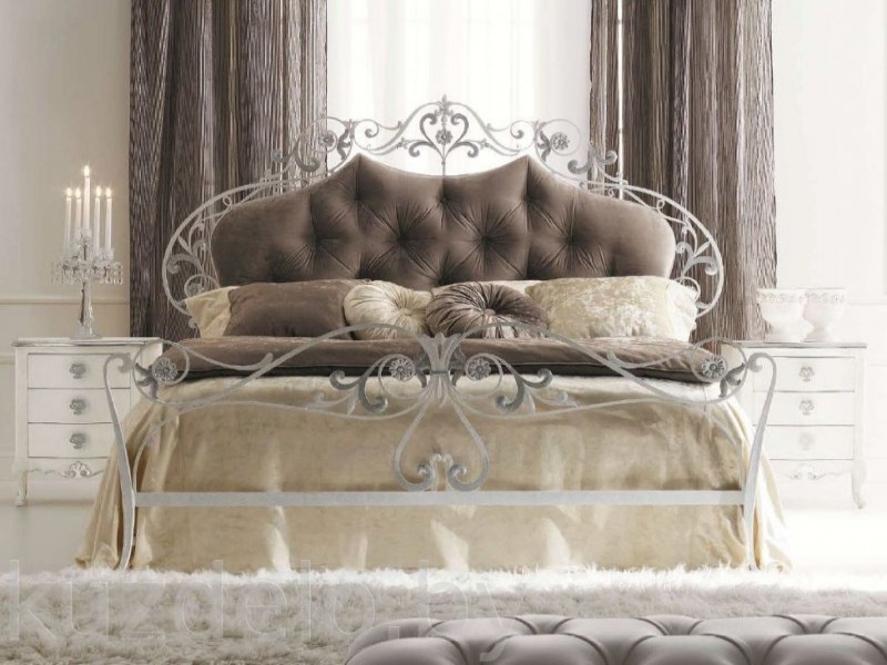 Кованные кровати (ручная работа) Кованная кровать с мягким изголовьем