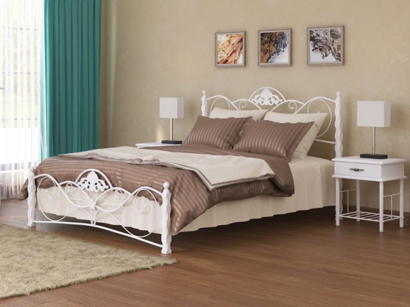 Кованные кровати (ручная работа) Металлическая кровать с элементами ручной ковки