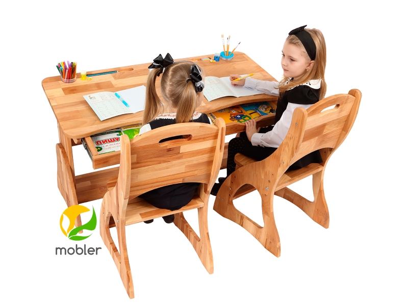 Mobler Комплект детский: парта+два стульчика (с112-1+с300+с300)