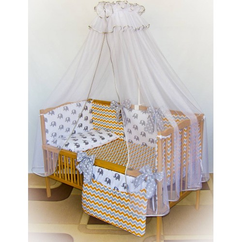 Медисон Спальный набор в детскую кровать 8 предметов комби с 2-х тканей балдахин фатин