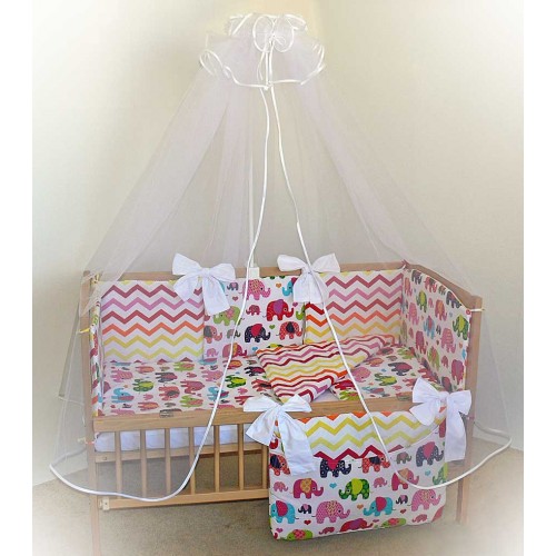 Медисон Спальный набор в детскую кровать 8 предметов комби с 2-х тканей балдахин фатин