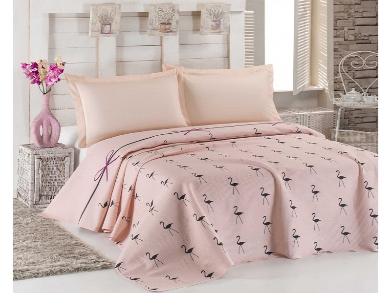 SV Textile Покрывало пике Flamingo pudra пудра вафельное 160*235
