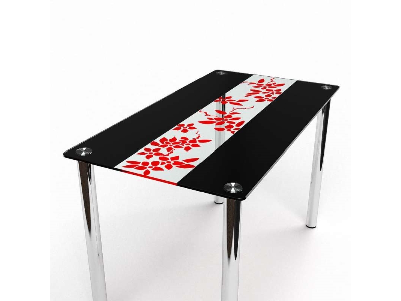 Компания БЦ-стол Стол обеденный Цветы рая красно-черный