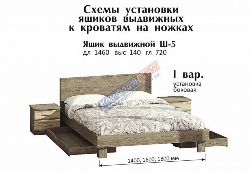 Комфорт Мебель Кровать двухспальная К-90 1400 мм.