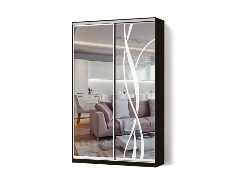 Матролюкс (LuxStudio) Шкаф-купе Классик двухдверный Зеркало/Зеркало с рисунком пескоструй