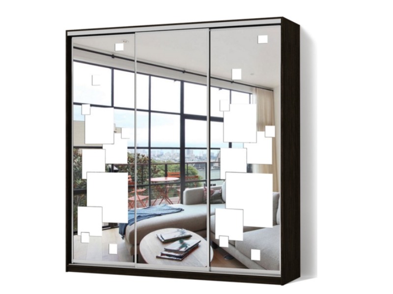 Матролюкс (LuxStudio) Шкаф-купе Классик трехдверный Зеркало с рисунком пескоструй на 2 двери